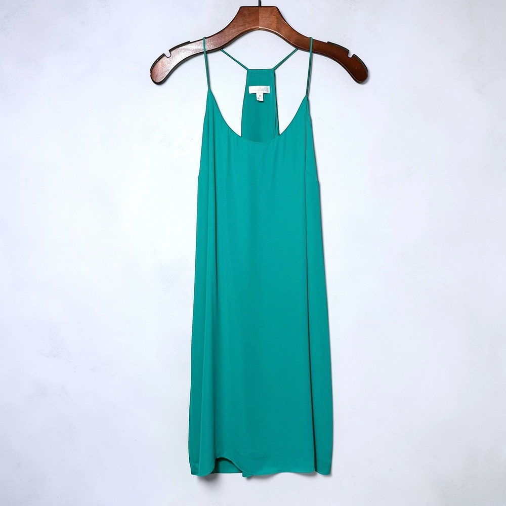 Charming Charlie‎ Emerald Green Racerback Mini Shift Dress Womens Medium